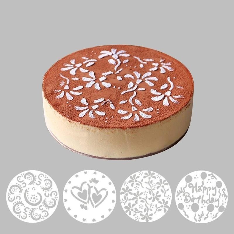 Kitchen Gadgets Baking - 4Pieces/lot Cake Stencils Latte Art Birthday
