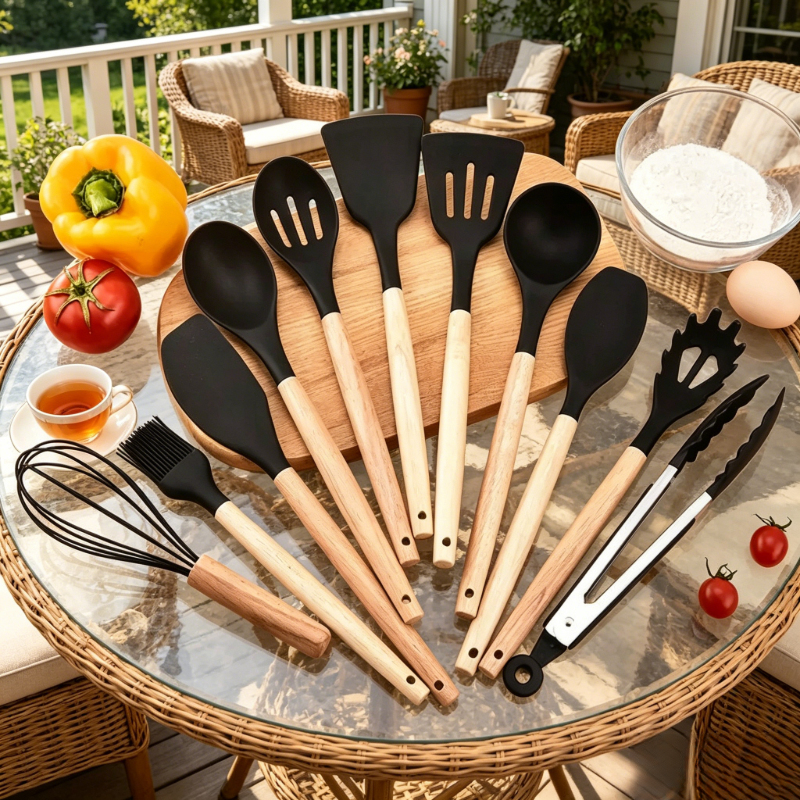 Black Silicone Kitchen Tools 1 - Kitchen Gadgets Set reseña y precio