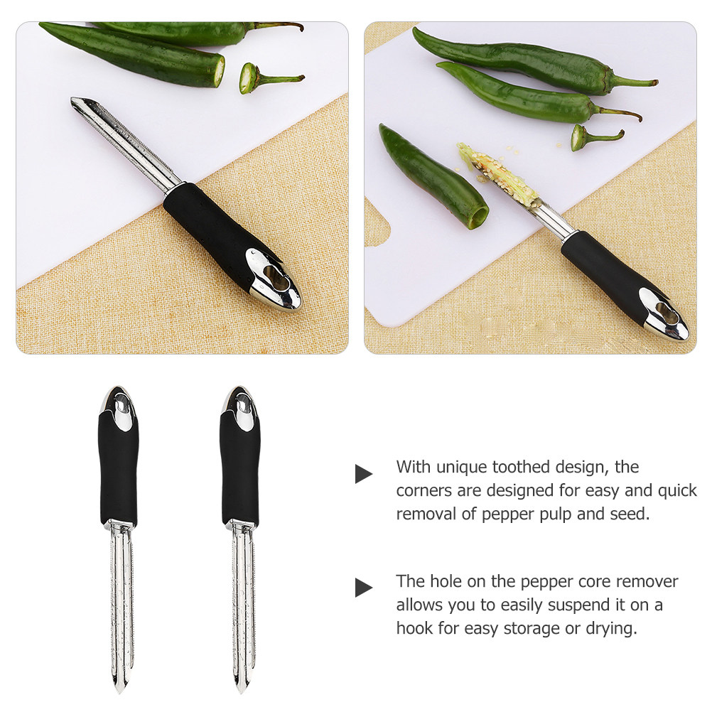 2pcs Stainless Steel Pepper Co - Cherry Pitter Tool reseña y precio