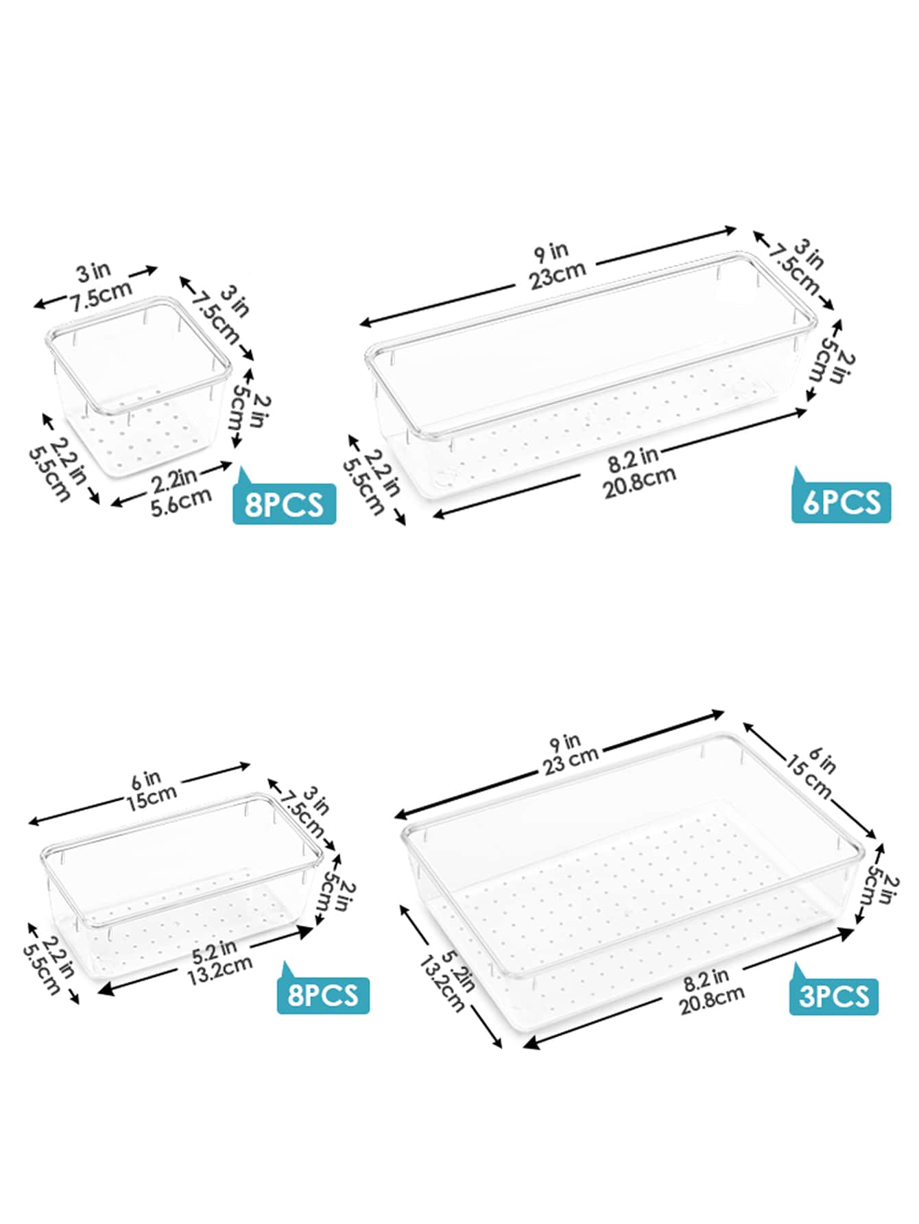 8/25 PCS Clear Plastic Drawer  - Kitchen Gadgets Set reseña y precio