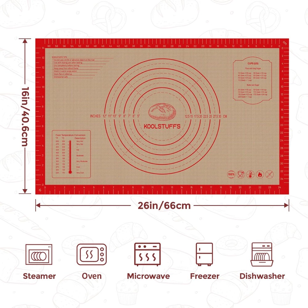 0.7mm Non Slip Silicone Pastry - Silicone Baking Mat reseña y precio