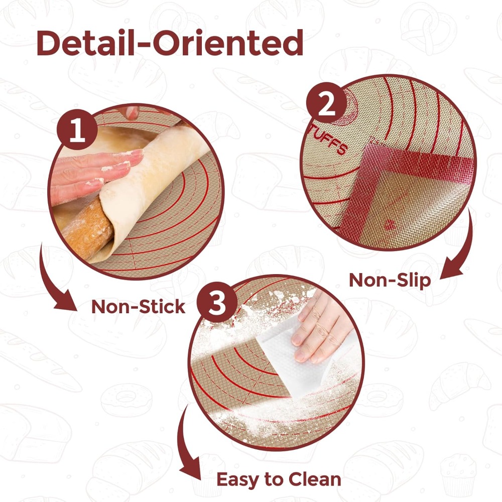 0.7mm Non Slip Silicone Pastry - Silicone Baking Mat reseña y precio