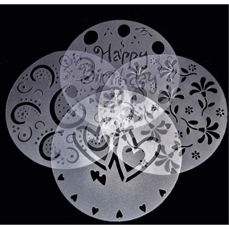 4Pieces/lot Cake Stencils Latt - Kitchen Gadgets Baking reseña y precio
