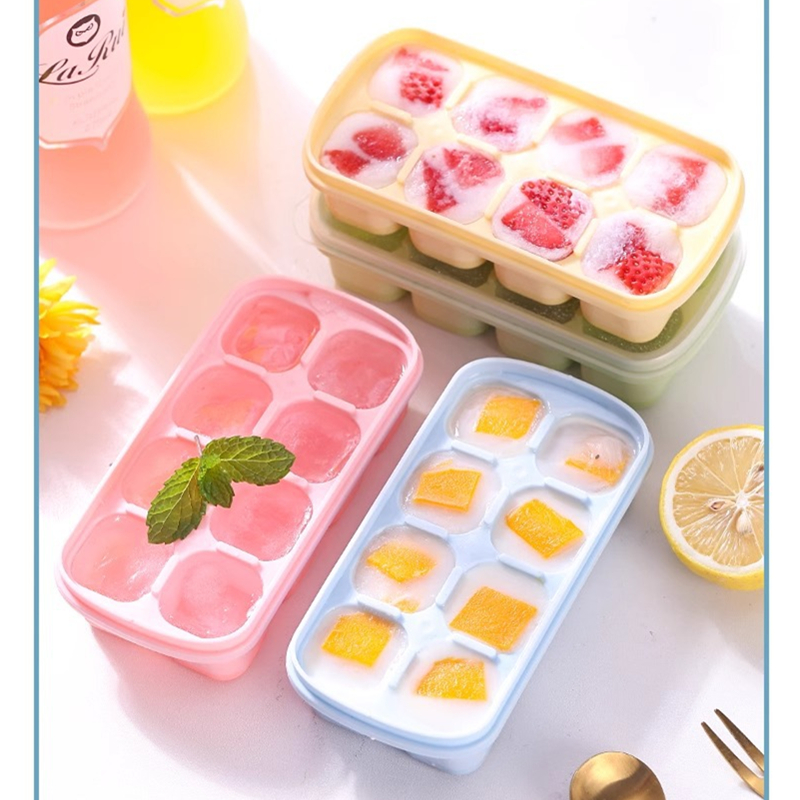 8-Grid Ice Cube Trays Silicone - Kitchen Gadgets Baking reseña y precio